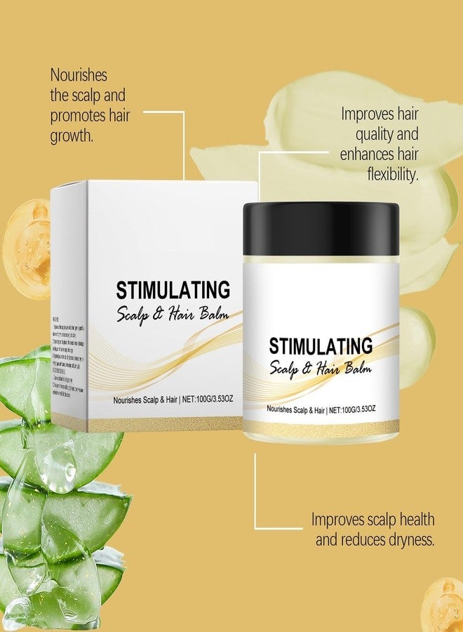 OUKPANE 2Pcs Stimulating Scalp and Hair Balm,Shea Butter and Mango Butter Blend,Scalp Care, Hair Care, Moisture, and Give You a Glow Hair Look. - Image 2